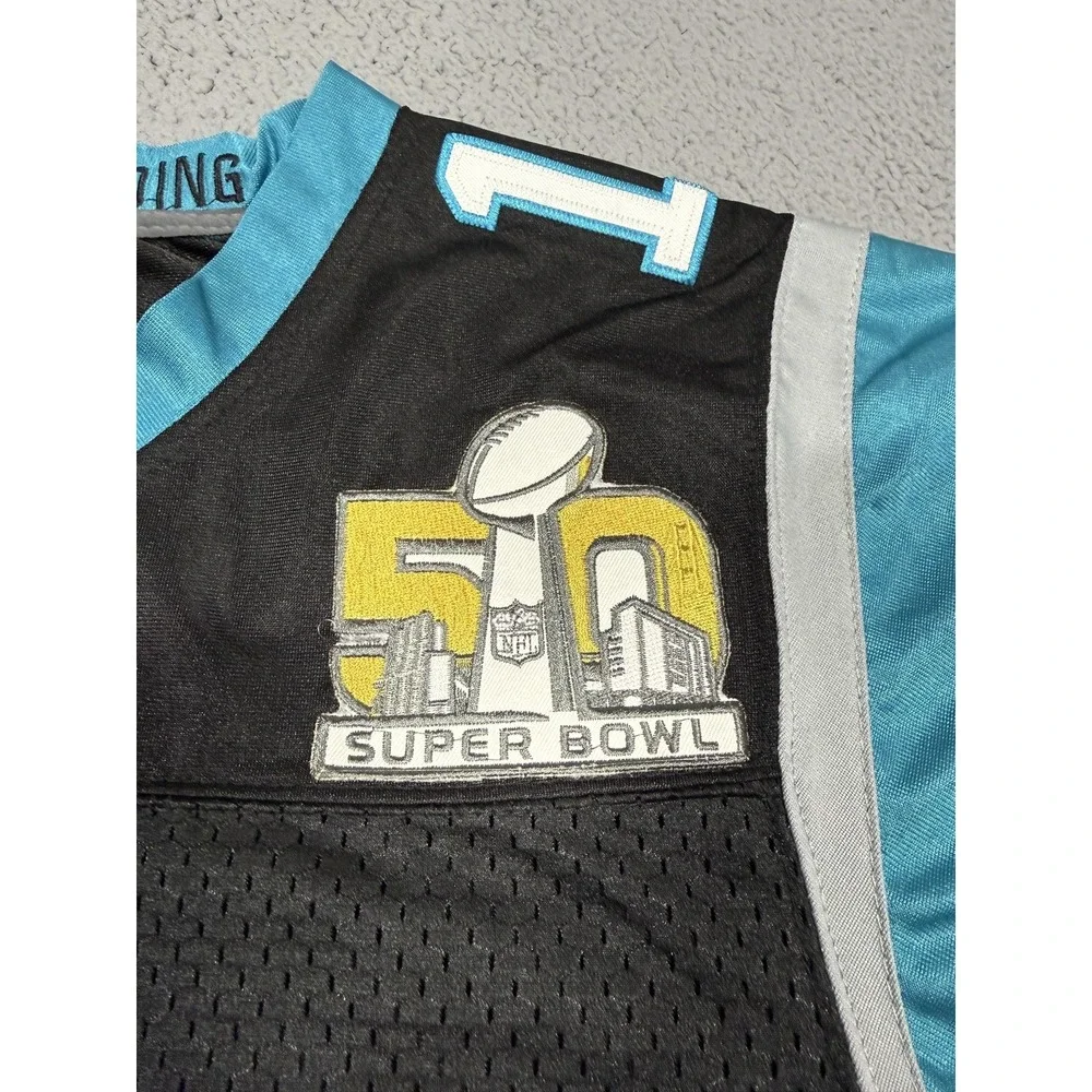 NWT Nike Carolina Panthers Cam Newton Super Bowl 50 Jersey‎ Mens XL Black NFL